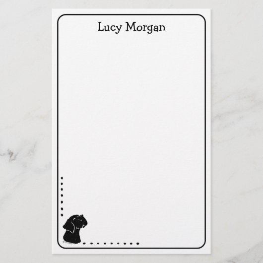 Custom Black Lab Cute Dog Art Stationery Briefpapier (Voorkant)