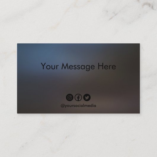 Custom Black Monotone Loyalty Kaart Visitekaartje (Achterkant)