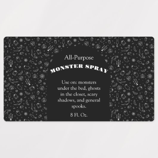 Custom Black Monster Spray Labels (Design 2)