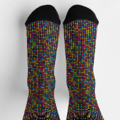 Custom Black Multicolor Colorful Checkered Pattern Sokken (Top)