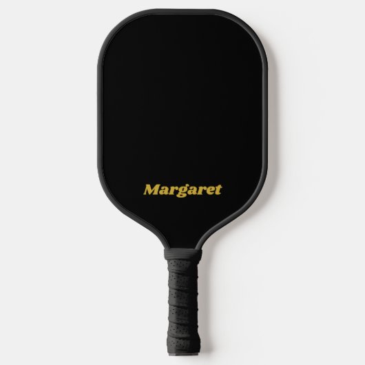 Custom Black Pickleball Paddle with Name (Voorkant)