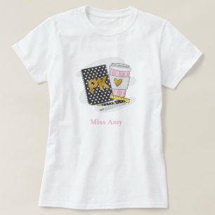 Custom Black Pre K Teacher School T-shirt