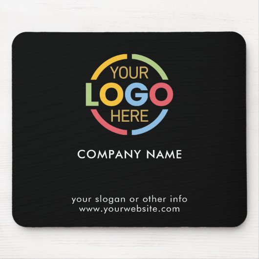 Custom Black Promotional Company Zakelijke Logo Muismat (Voorkant)