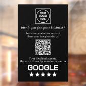 Custom Black QR Code | Google Reviews Display Raamsticker (Vel 2)