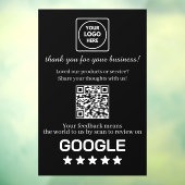 Custom Black QR Code | Google Reviews Display Raamsticker (Vel 3)
