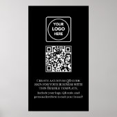 Custom Black QR Code | Professional Business  Poster (Voorkant)