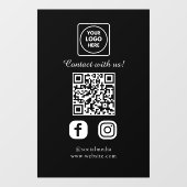 Custom Black QR Code | Social Media Display Raamsticker (Vel)