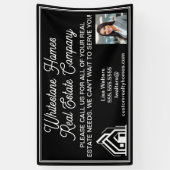 Custom Black Real Estate Company Realtor Marketing Spandoek (Verticaal)