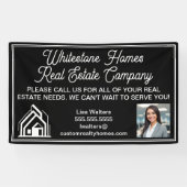 Custom Black Real Estate Company Realtor Marketing Spandoek (Horizontaal)