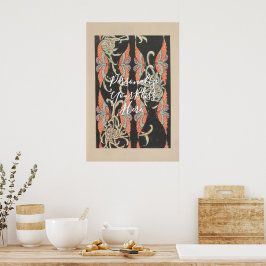 CUSTOM Black & Red Butterfly Kaleidoscope Art  Poster
