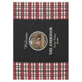 Custom Black Red Plaid Farmhouse Style Tafelkleed (Voorkant)