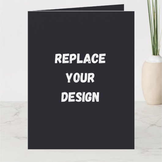 Custom black simple Design Add Photo or Text Bedankkaart (Voorkant)