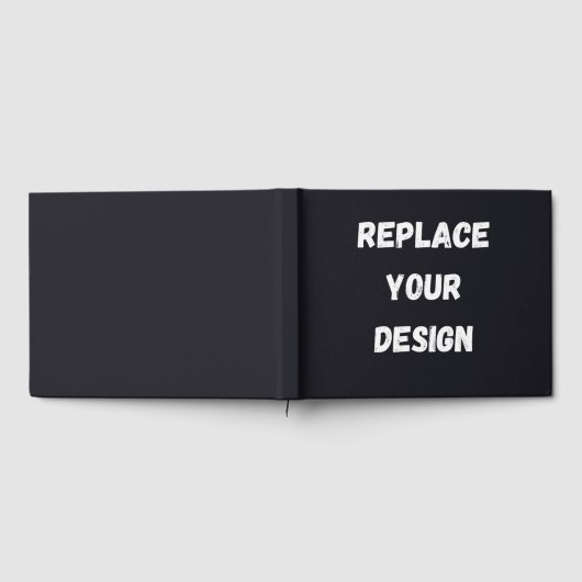 Custom black simple Design Add Photo or Text Gastenboek (Volledig)