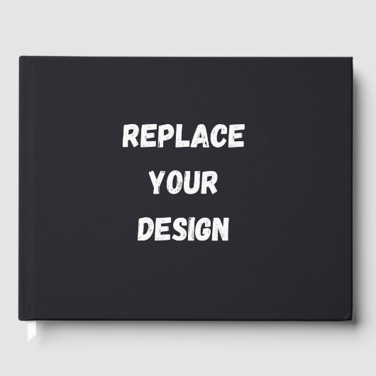 Custom black simple Design Add Photo or Text Gastenboek (Voorkant)