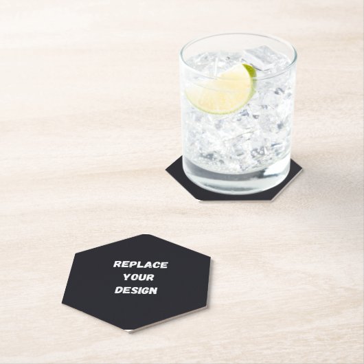 Custom black simple Design Add Photo or Text Kartonnen Onderzetters (Insitu)