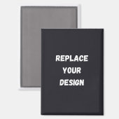 Custom black simple Design Add Photo or Text Magneet (Voorkant / Achterkant)