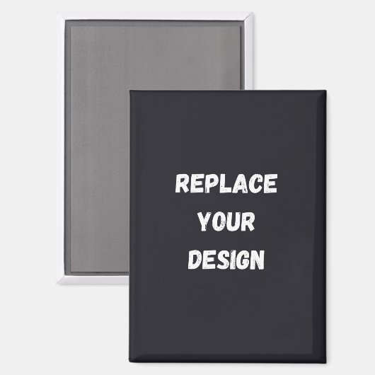 Custom black simple Design Add Photo or Text Magneet (Voorkant / Achterkant)