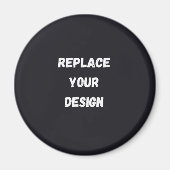 Custom black simple Design Add Photo or Text Magneet (Voorkant)