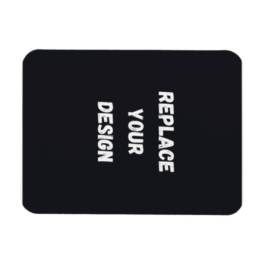 Custom black simple Design Add Photo or Text Magneet (Horizontaal)