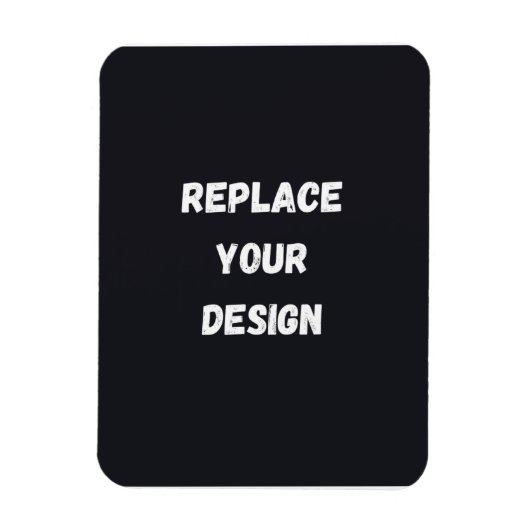 Custom black simple Design Add Photo or Text Magneet (Verticaal)
