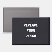 Custom black simple Design Add Photo or Text Magneet (Voorkant / Achterkant)