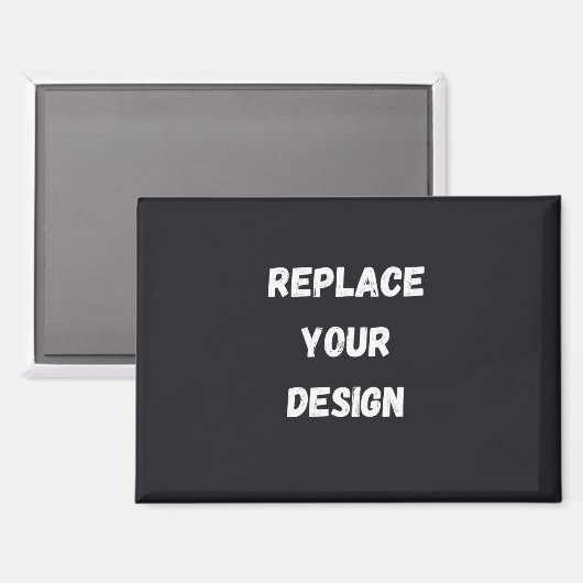 Custom black simple Design Add Photo or Text Magneet (Voorkant / Achterkant)