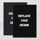 Custom black simple Design Add Photo or Text Menu (Voorkant / Achterkant)