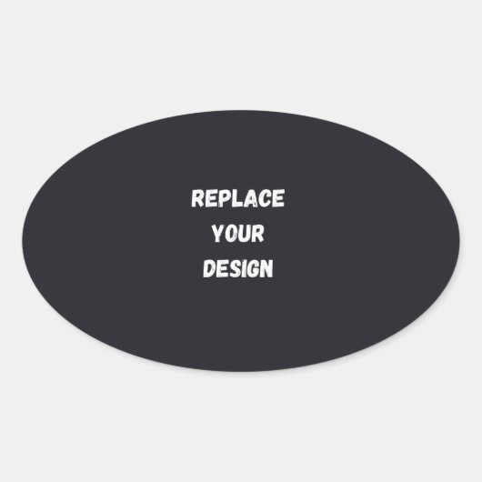 Custom black simple Design Add Photo or Text Ovale Sticker (Voorkant)