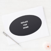 Custom black simple Design Add Photo or Text Ovale Sticker (Envelop)
