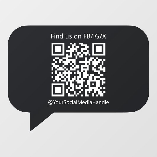 Custom Black Speech Bubble Window Cling Sticker (Vel)