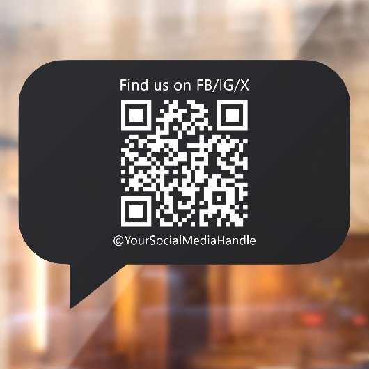 Custom Black Speech Bubble Window Cling Sticker (Vel 2)