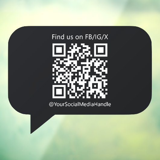 Custom Black Speech Bubble Window Cling Sticker (Vel 3)