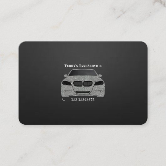 Custom Black Taxi Service Visitekaartje (Voorkant)