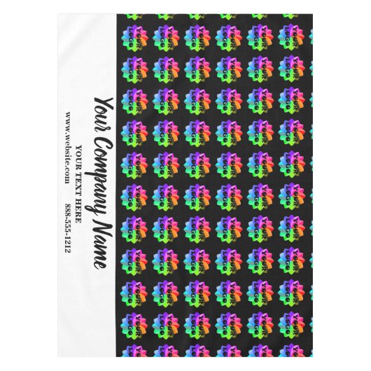 Custom Black Trade Show Tablecloth Logo Business Tafelkleed (Voorkant)