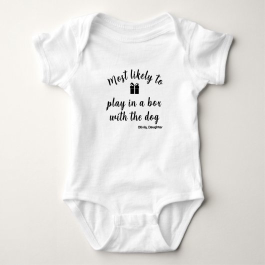 Custom Black Typography Matching Family Holiday Romper (Voorkant)