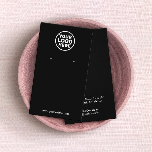 Custom Black Uw Logo Earring Display Kaart toevoeg