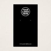 Custom Black Uw Logo Earring Display Kaart toevoeg (Voorkant)