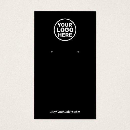 Custom Black Uw Logo Earring Display Kaart toevoeg (Voorkant)