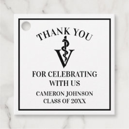 Custom Black Veterinaire School Afstudeerfeest Bedankjes Labels
