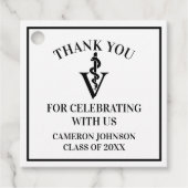 Custom Black Veterinaire School Afstudeerfeest Bedankjes Labels (Voorkant)