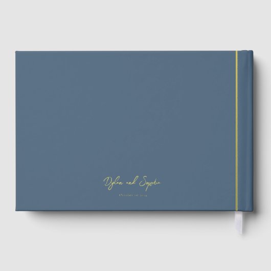 Custom Black Wedding met Luxe Folie Lettering Gastenboek (Achterkant)