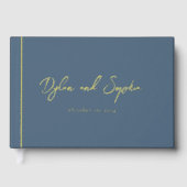 Custom Black Wedding met Luxe Folie Lettering Gastenboek (Voorkant)