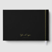 Custom Black Wedding met Luxe Folie Lettering Gastenboek (Achterkant)