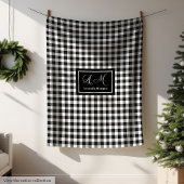 Custom Black White Buffalo Plaid Blanket for Men’s Fleece Deken