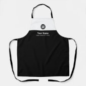 Custom Black White Employee Logo, Name, Company Schort (Voorkant)