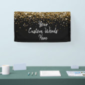 Custom Black White Gold Birthday Party Photo Booth Spandoek (Beurs)