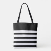 Custom Black & White Monogram Tote Bag (Achterkant)