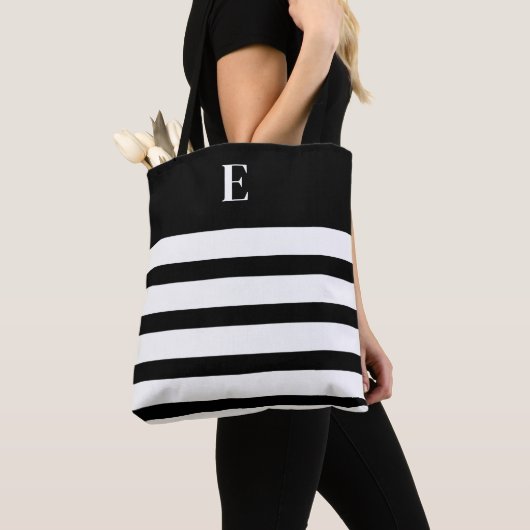 Custom Black & White Monogram Tote Bag (Dichtbij)