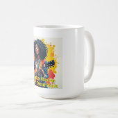 Custom Black Woman Gitarist Art Inspirerend Koffiemok (Voorkant rechts)