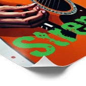 Custom Black Woman Gitarist Art Inspirerend Perfect Poster (Hoek)